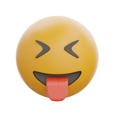 Dilli şaşı yüz Emoji 3D İllüstrasyon