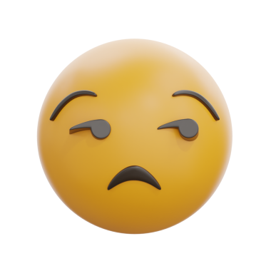 3D Gülünmeyen Yüz Duygu Simgesi Tasarımı