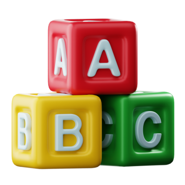 3 Boyutlu Alfabe Küpü Ayıklanmış Simge Hazırlama