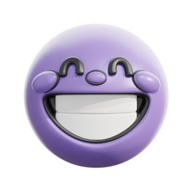 Retro 3D Gülen Yüz Emoji Simgesi