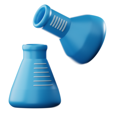 3D Kimyasal Şişesi İzole Simge Hazırlama