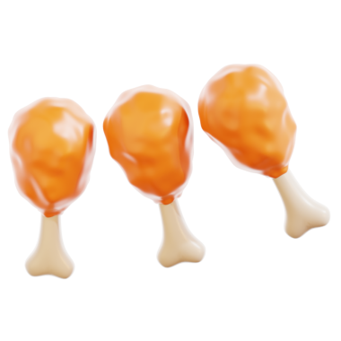 3 Boyutlu Tavuk Davul Ayıklanmış Simge Hazırlayıcı