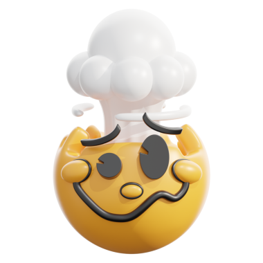 Patlayan Baş 3D Retro Emoji Duygu Simgesi