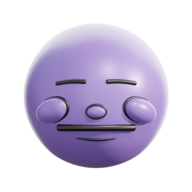 3D Retro İfadesiz Duygusal Yüz Simgesi