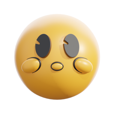 Ağızsız Retro 3D Emoji Surat