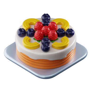 3 Boyutlu Meyveli Pasta Çizimi