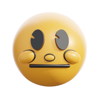 3D Retro Tarafsız Yüz Duygu Simgesi