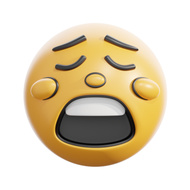 Retro Yorgun Yüzlü Duygu Simgesi 3 boyutlu Emoji Tasarımı