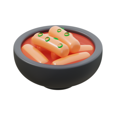 3D Tteokbokki Simge Çizimi