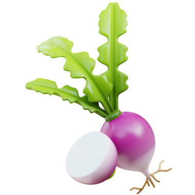 3 Boyutlu Şalgam Simgesi Çizimi