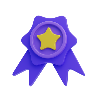 3D Yıldız Rozeti Simge Resmini İzole Etti