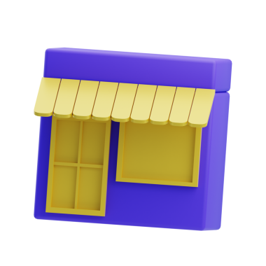 3 Boyutlu Depo Binası İzole Simge İllüstrasyonu