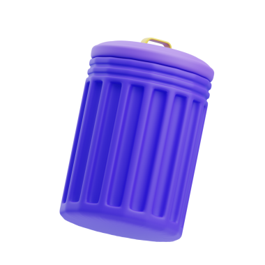 3 Boyutlu Çöp Kutusu Ayırılmış Simge İllüstrasyonu