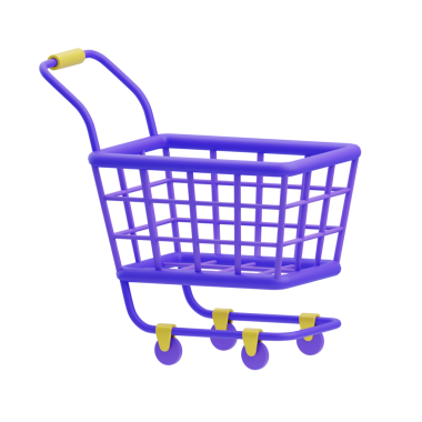 3 Boyutlu Trolley Ayırılmış Simge İllüstrasyonu