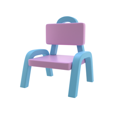 3 Boyutlu Sandalye İzole Edilmiş Simge İllüstrasyonu