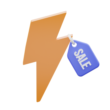 3D Flash Satışı İzole Simge İllüstrasyonu