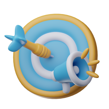 3 Boyutlu Pazarlama Hedefi İzole edilmiş Simge İllüstrasyonu