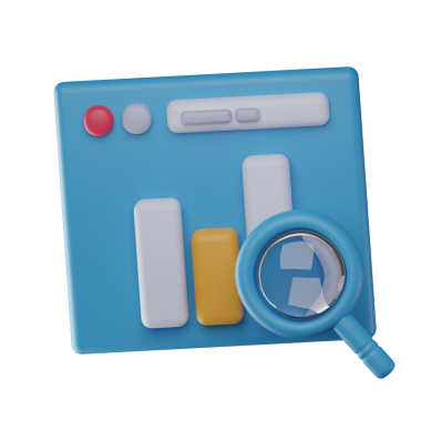 3D Çevrimiçi Analiz Ayırılmış Simge İllüstrasyonu