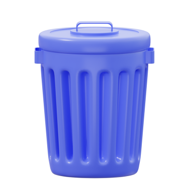 3 Boyutlu Çöp Kutusu Ayırılmış Simge İllüstrasyonu