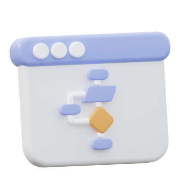 3 Boyutlu Algoritma İzole Simge İllüstrasyonu