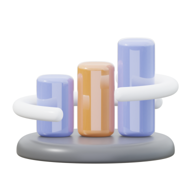 3 Boyutlu Çubuk Grafiği Ayıklanmış Simge İllüstrasyonu