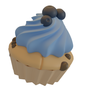 3 Boyutlu Yabanmersinli Kek İzole edilmiş Simge İllüstrasyonu