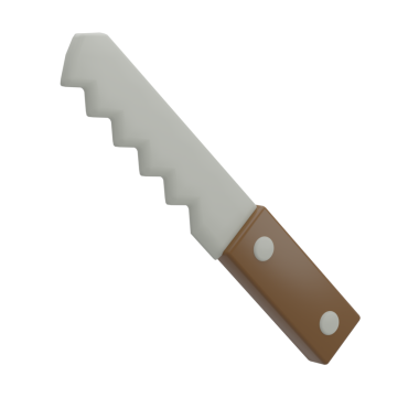 3 Boyutlu Ekmek Bıçağı Ayırılmış Simge İllüstrasyonu