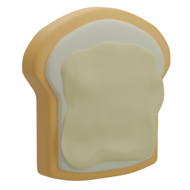 3 Boyutlu Ekmek İzole Edilmiş Simge İllüstrasyonu