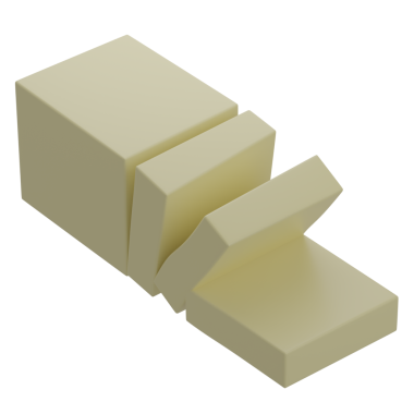 3 Boyutlu Tereyağı İzole edilmiş Simge ResmiComment