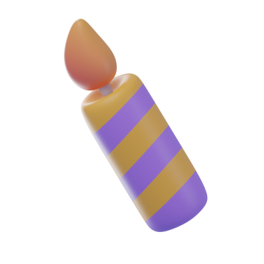 3 Boyutlu Mum Ayıklanmış Simge İllüstrasyonu