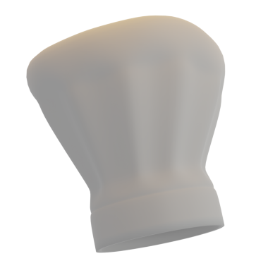 3 Boyutlu Şef Şapkası Simge Resimlerini İzole Etti