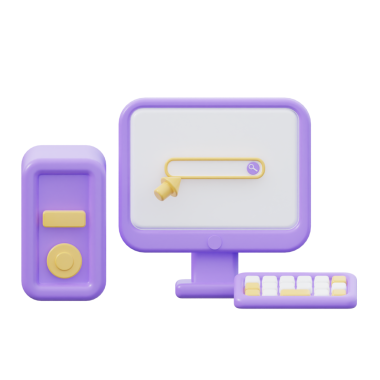 3B Bilgisayar İzole Edilmiş Simge İllüstrasyonu