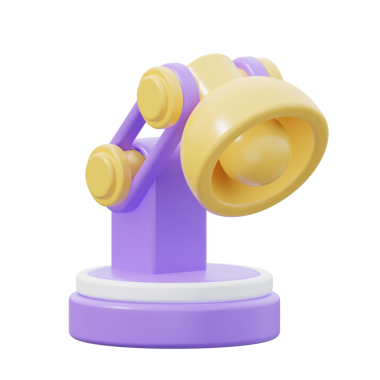 3B Masa Lambası İzole Simge İllüstrasyonu