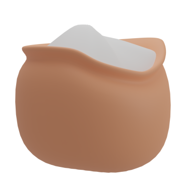 3 Boyutlu Un Ayırılmış Simge İllüstrasyonu