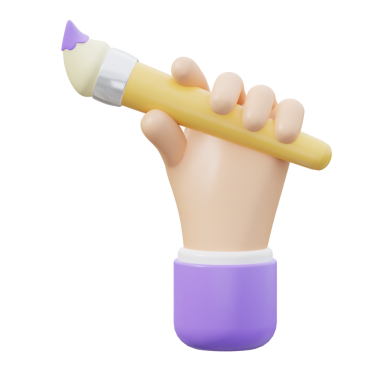 3 Boyutlu El Fırçası İzole edilmiş Simge İllüstrasyonu