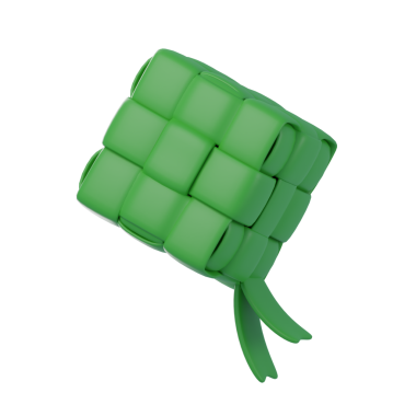 3 Boyutlu Ketupat Ayırılmış Simge İllüstrasyonu