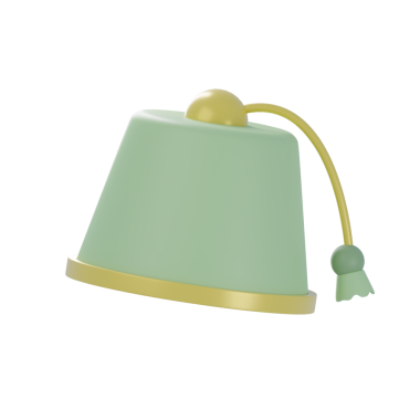 3 Boyutlu Müslüman Şapkası Simge Resimlerini İzole Etti