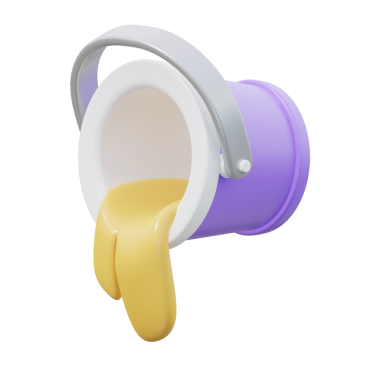 3B Boya Kovası Ayırılmış Simge İllüstrasyonu