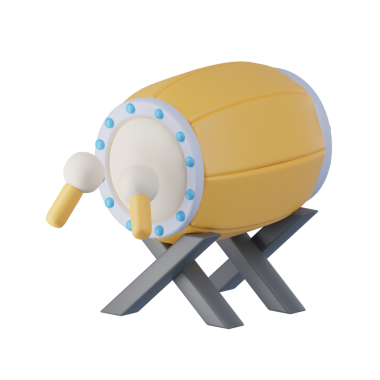 3D Ramazan Davul İllüstrasyonu