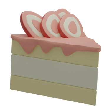 3B Çilekli Pasta Çizimi