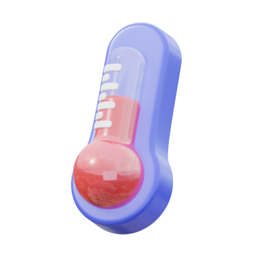 Üç boyutlu termometre izole edilmiş simge illüstrasyonu