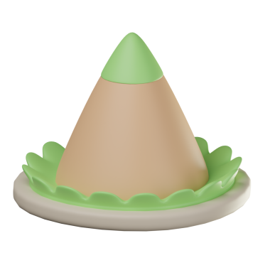 3 Boyutlu Tumpeng Rice İllüstrasyonu