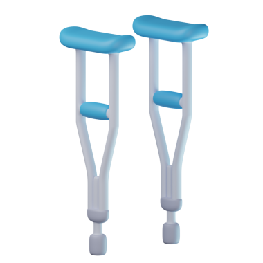 3D Axilla Şeffaf Simge İllüstrasyonu Değnekleri