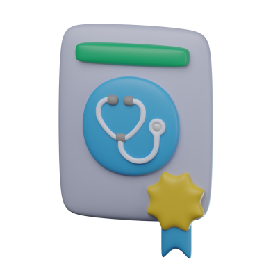 3D Doktor Lisansı Şeffaf Simge İllüstrasyonu