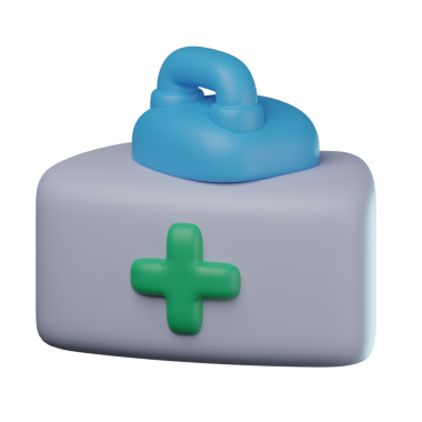 3D Hastane Resepsiyonu Şeffaf Simge İllüstrasyonu