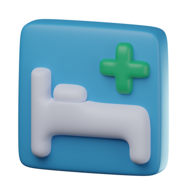 3D Hastane İşareti Şeffaf Simge İllüstrasyonu