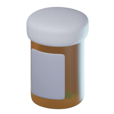 3D İlaç Şişesi Şeffaf Simge İllüstrasyonu