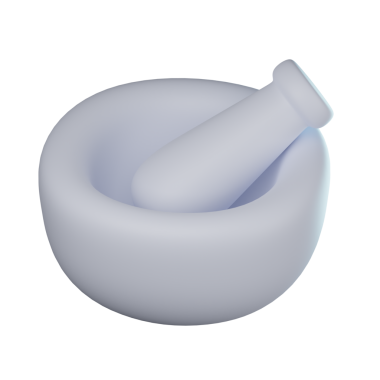 3D Havan ve Pestle Şeffaf Simge İllüstrasyonu