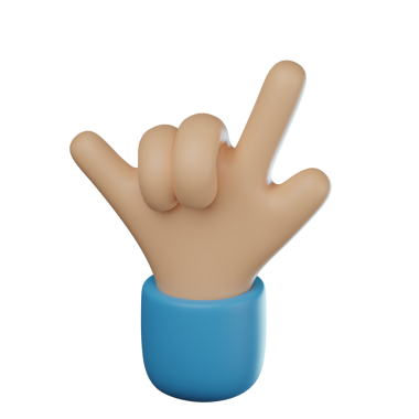 3D Utangaç El Hareketi Şeffaf Simge İllüstrasyonu