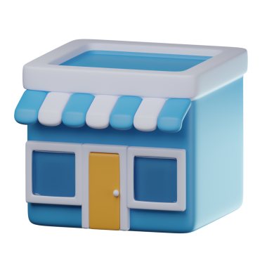 3D Depo Binası Şeffaf Simge İllüstrasyonu